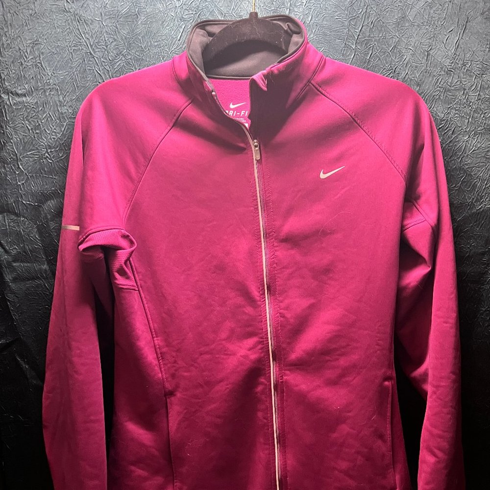 Nike Dri Fit Burgundy Zip Up Jacket